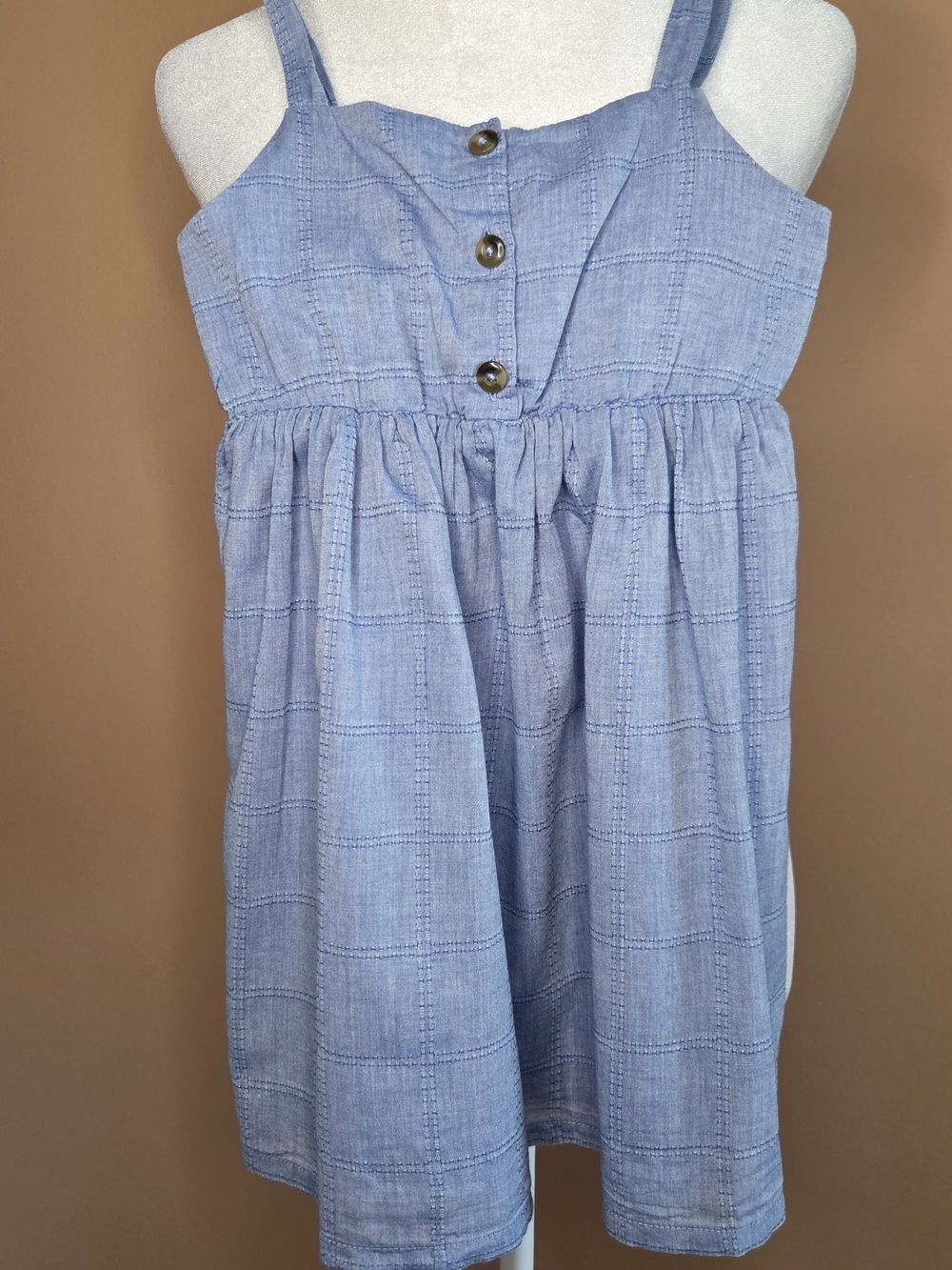 Cat & Jack Light Blue Girls' Dress with Button Detail Sz S 4/5